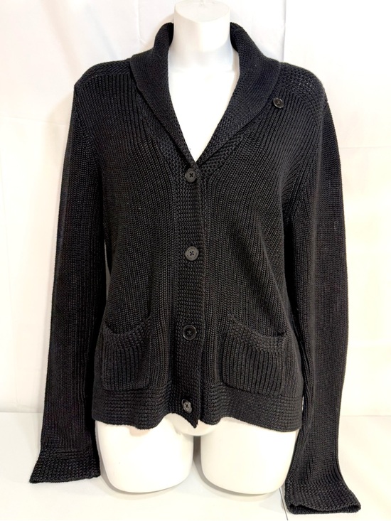 Ralph Lauren Sweaters - Lauren Ralph Lauren Black Knit Cardigan Sweater Womens M Shawl Collar